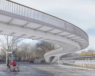 Konzeptvisualisierung Geh- und Radwegbrücke